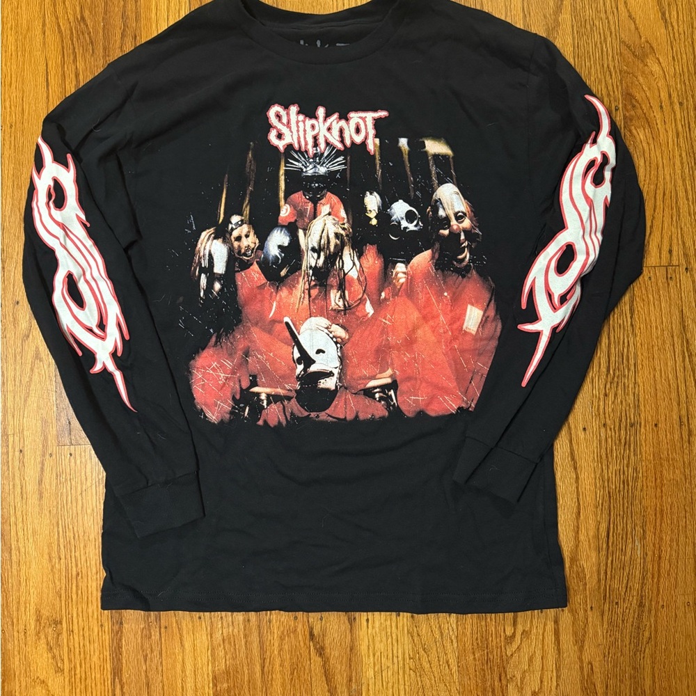 Slipknot Spit It Out Black and Red Long Sleeve Shirt